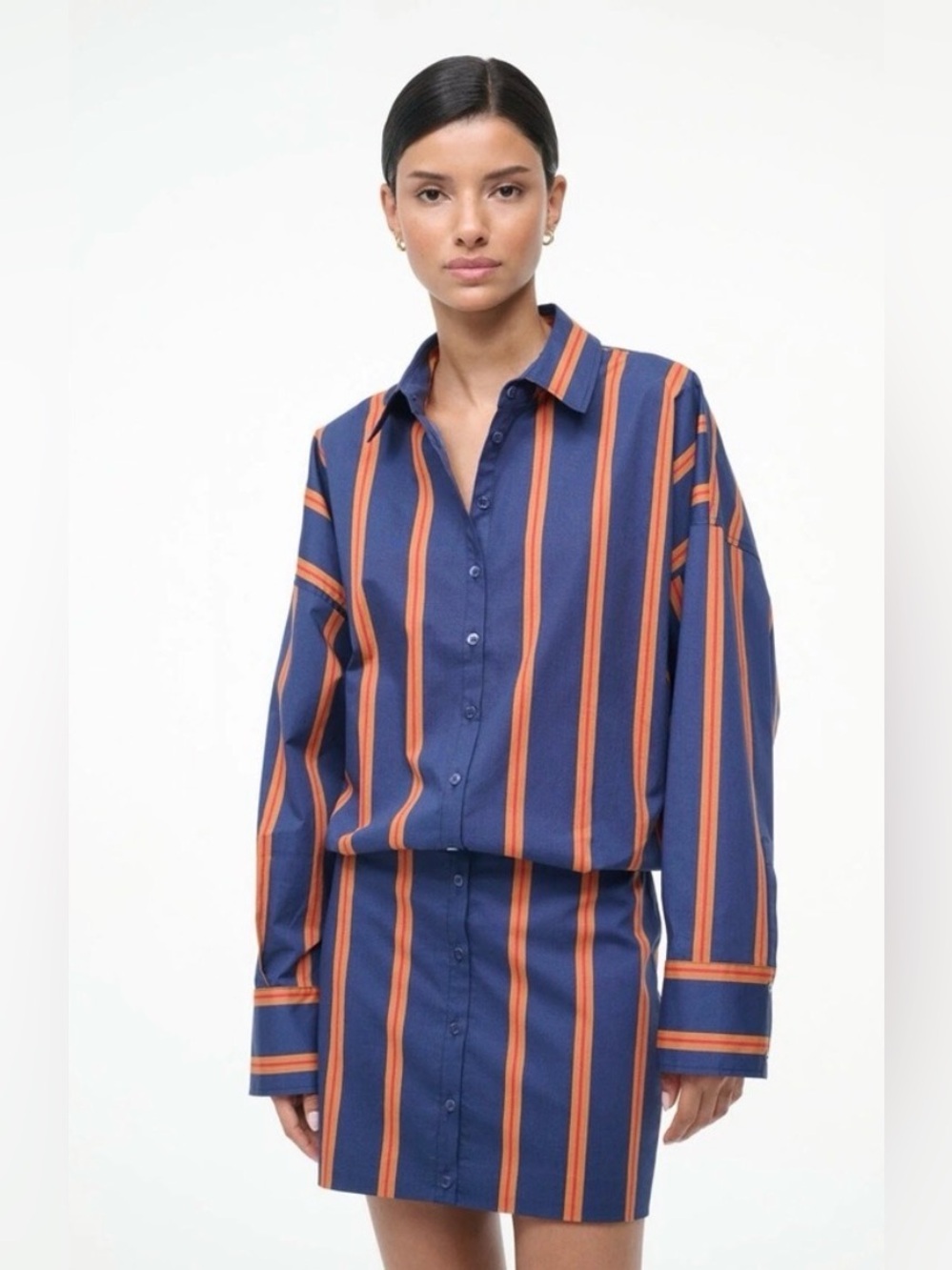 STAUD Cynthia Dress - Railroad Stripe